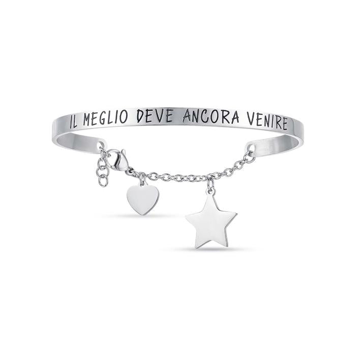 Bracciale In Acciaio Con Scritta Il Meglio Deve Ancora Venire –