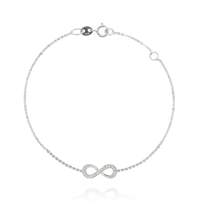 Bracciale Infinito d'Oro Vero e Zirconi