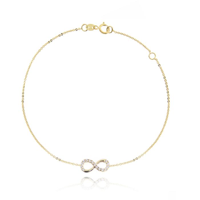 Bracciale Infinito d'Oro Vero e Zirconi