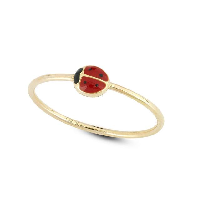 Anello Coccinella d'Oro Vero