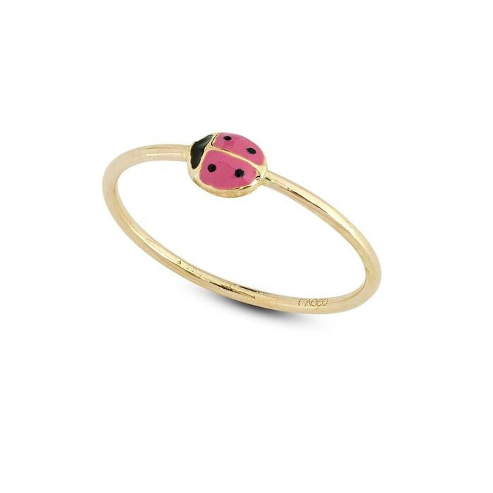 Anello Coccinella d'Oro Vero