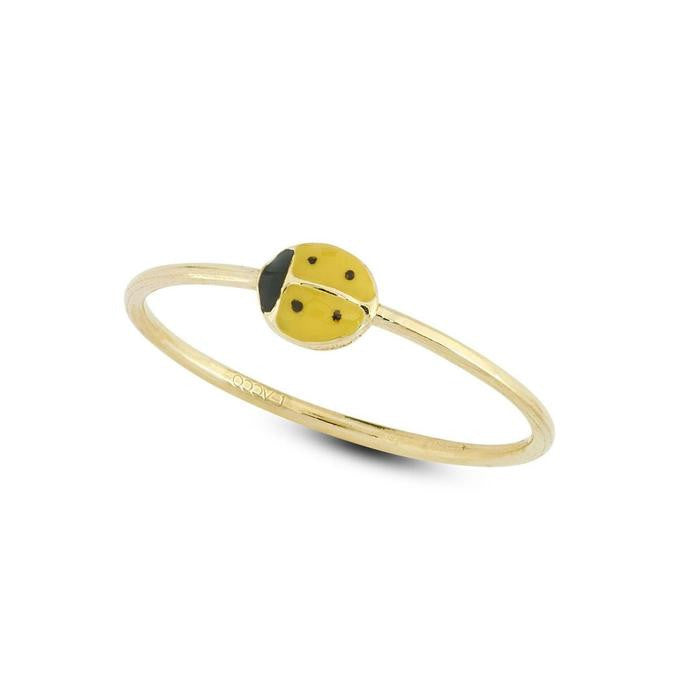 Anello Coccinella d'Oro Vero