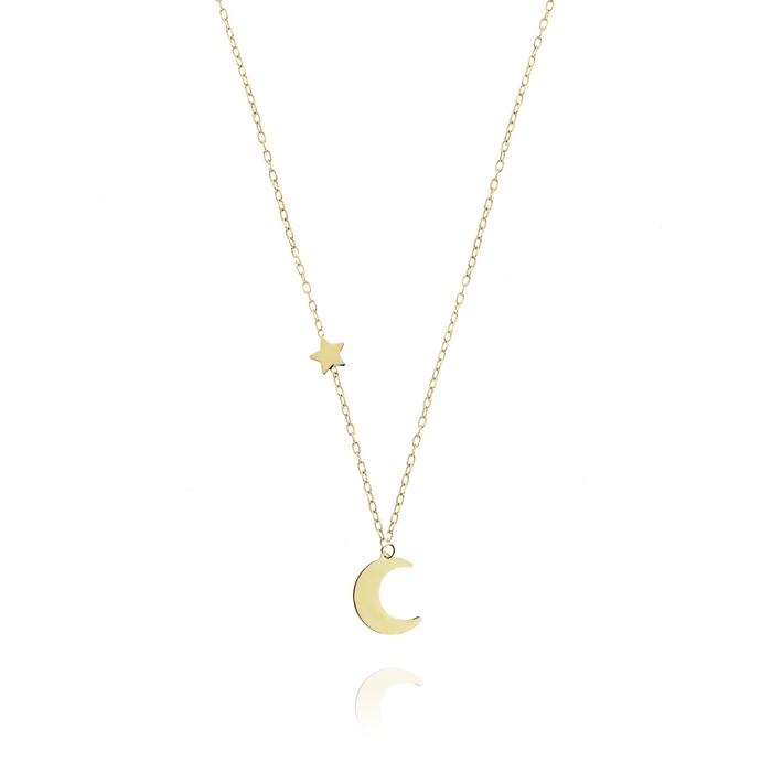 Collana Luna e Stella d'Oro Vero