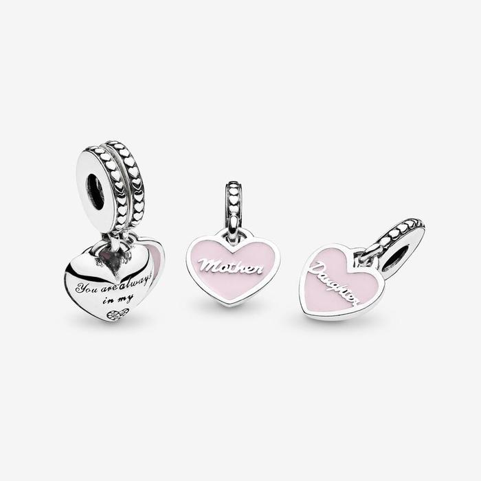 Charm Pendente Cuori Mamma & Figlia