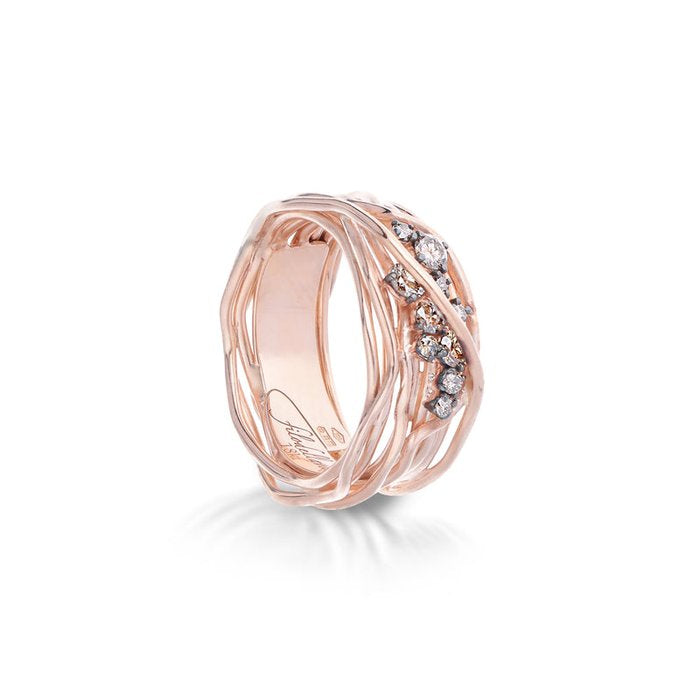 Filodellavita Ten 10 fili in Oro Rosa 18kt e Diamanti Brown