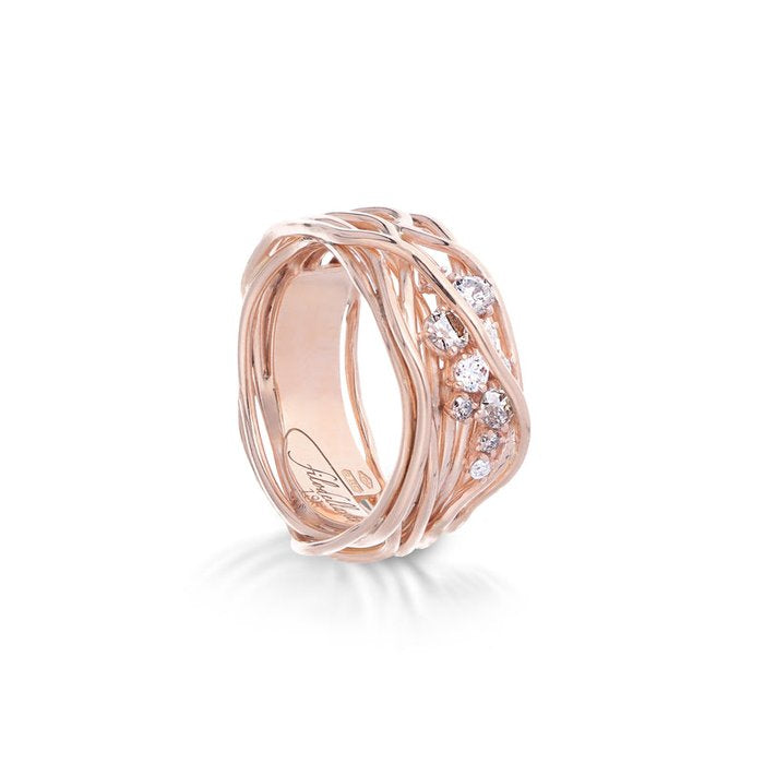 Filodellavita Ten 10 fili in Oro Rosa 18kt con Diamanti Bianchi e Brown