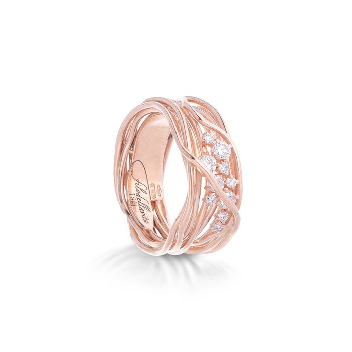 Filodellavita Ten 10 fili in Oro Rosa 18kt e Diamanti Bianchi