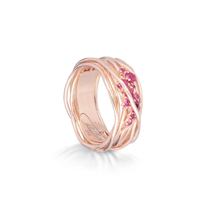 Filodellavita Ten 10 fili in Oro Rosa 18kt e Rubini