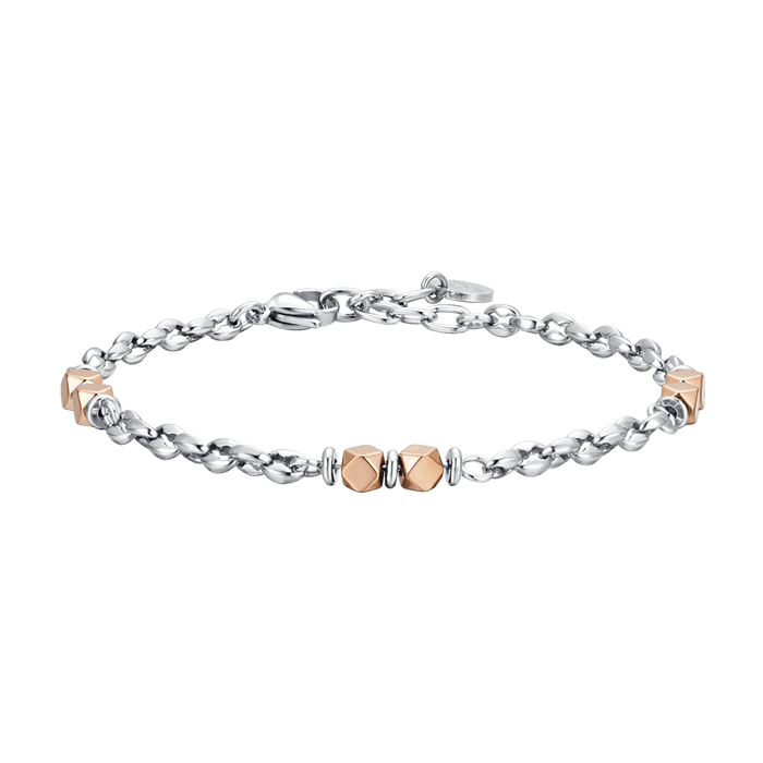 BRACCIALE UOMO IN ACCIAIO EMATITE IP ROSE