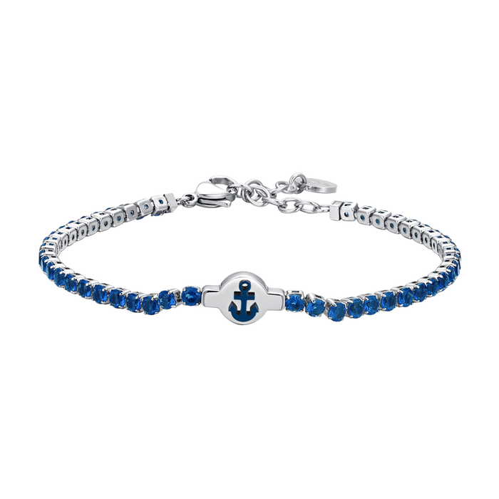 BRACCIALE TENNIS UOMO IN ACCIAIO ZIRCONI BLU