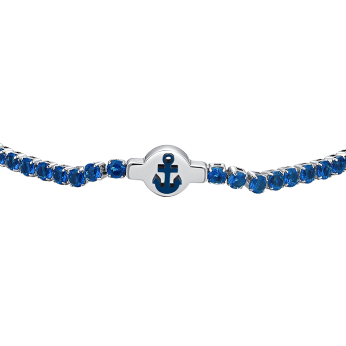 BRACCIALE TENNIS UOMO IN ACCIAIO ZIRCONI BLU