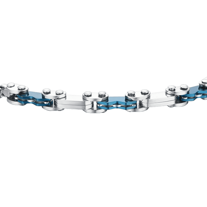 BRACCIALE UOMO IN ACCIAIO CON ELEMENTI IP BLU