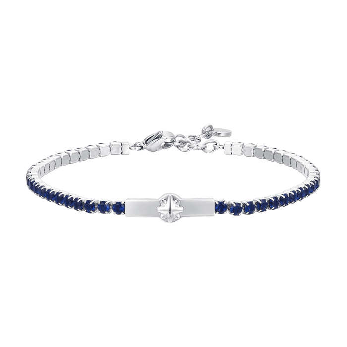 BRACCIALE TENNIS UOMO ROSA DEI VENTI E ZIRCONI BLU