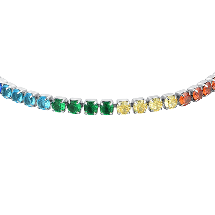 BRACCIALE TENNIS DONNA CRISTALLI ARCOBALENO