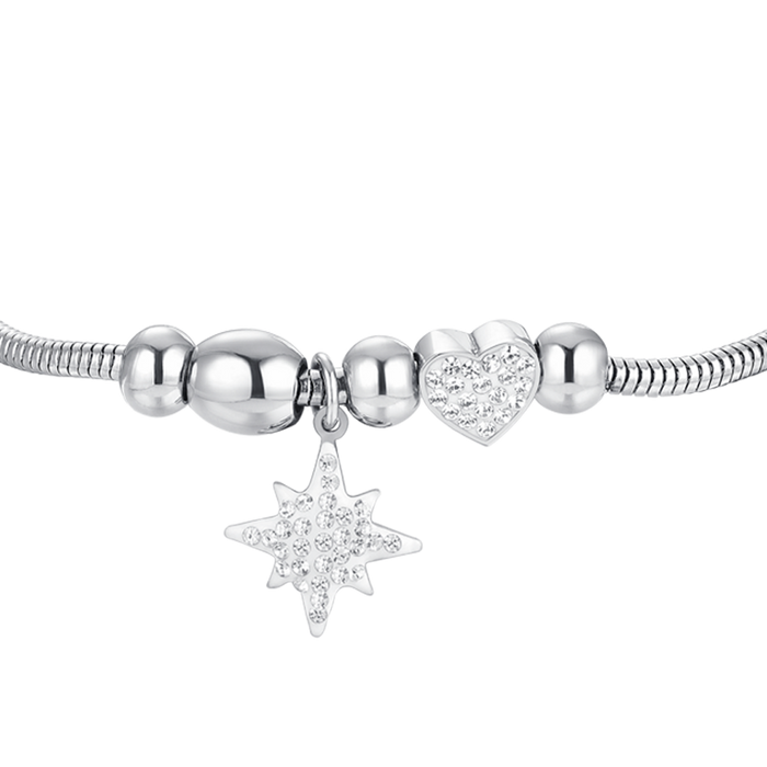 BRACCIALE DONNA IN ACCIAIO STELLA DI SISSI E CRISTALLI