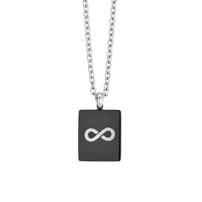 COLLANA UOMO IN ACCIAIO PIASTRA CON INFINITO