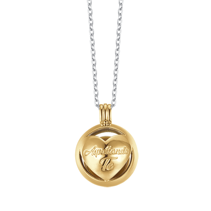 COLLANA CHIAMA ANGELI IN ACCIAIO IP GOLD CON CUORE