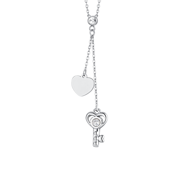 COLLANA DONNA IN ACCIAIO CHIAVE E CUORE