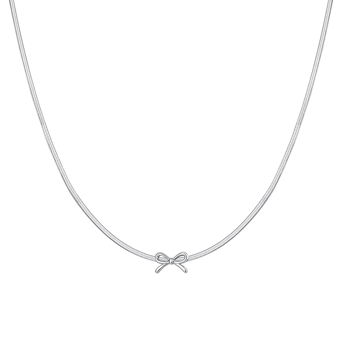 COLLANA DONNA IN ACCIAIO FIOCCO