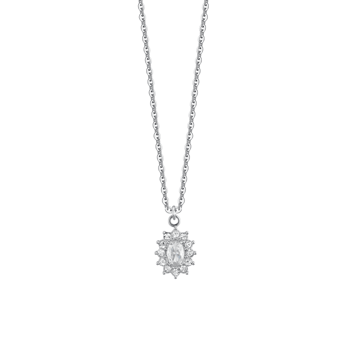 COLLANA DONNA IN ACCIAIO CRISTALLI E ZIRCONE BIANCO