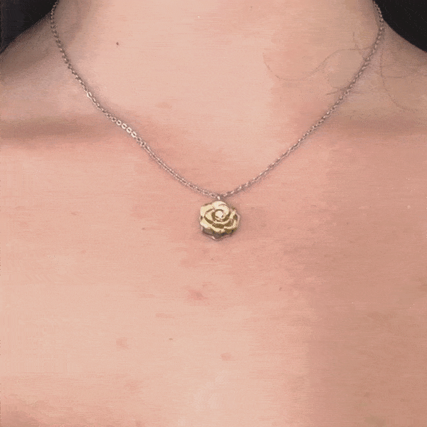 COLLANA DONNA IN ACCIAIO IP GOLD ROSA GIREVOLE