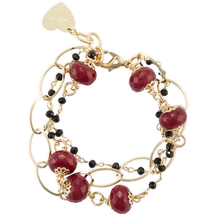 Bracciale rubellite rossa e onice