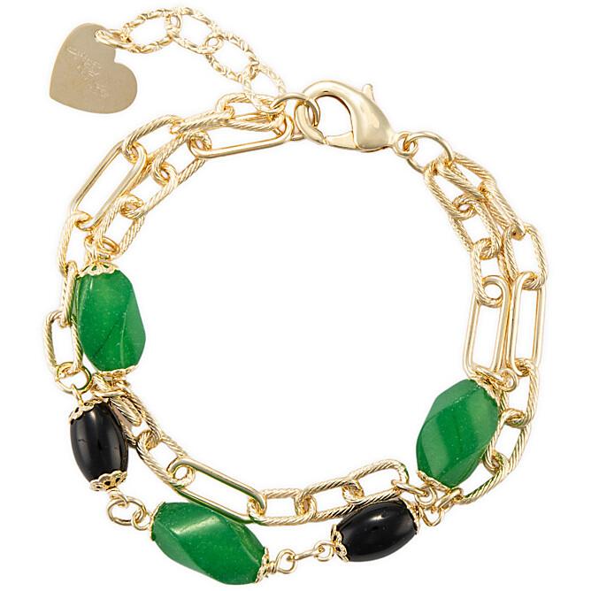 Bracciale onice e giada verde