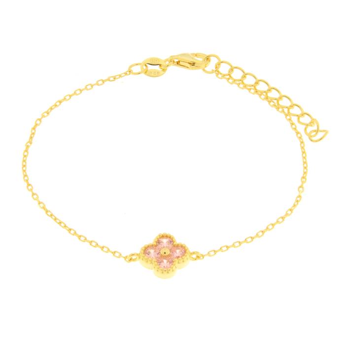 Bracciale in Argento 925 con fiore rosa