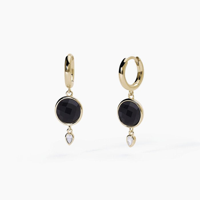 Orecchini in argento con pendente in agata nera COLETTE