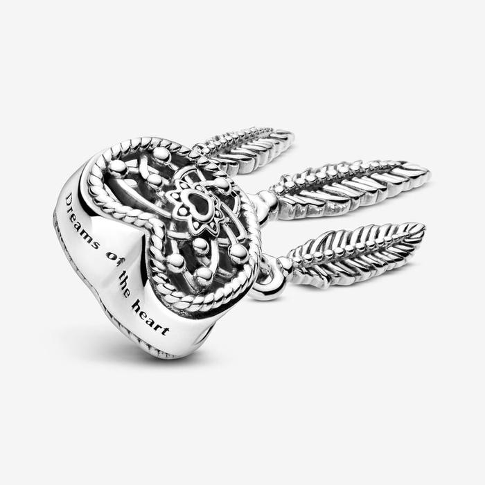 Charm Openwork Acchiappasogni Cuore Tre Piume