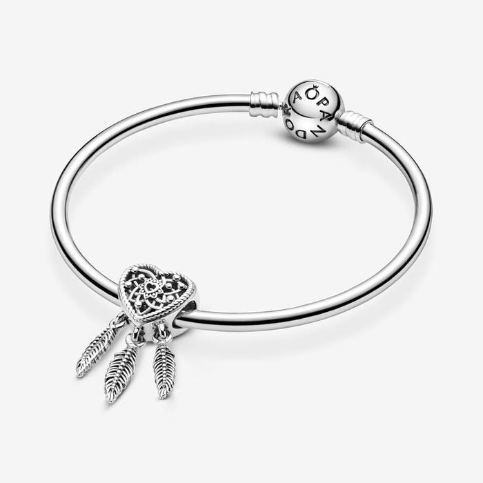 Charm Openwork Acchiappasogni Cuore Tre Piume