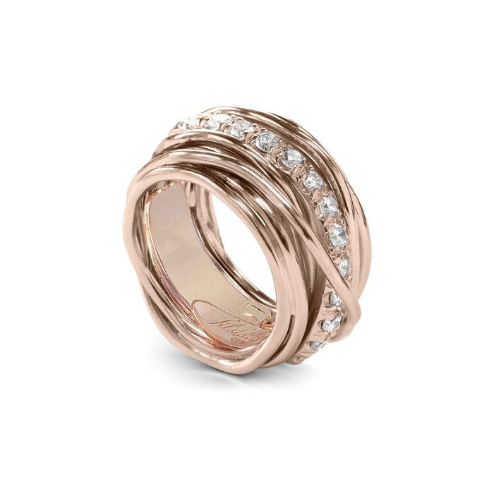 Filodellavita Carato 13 fili in Oro Rosa 9kt e Diamanti Bianchi