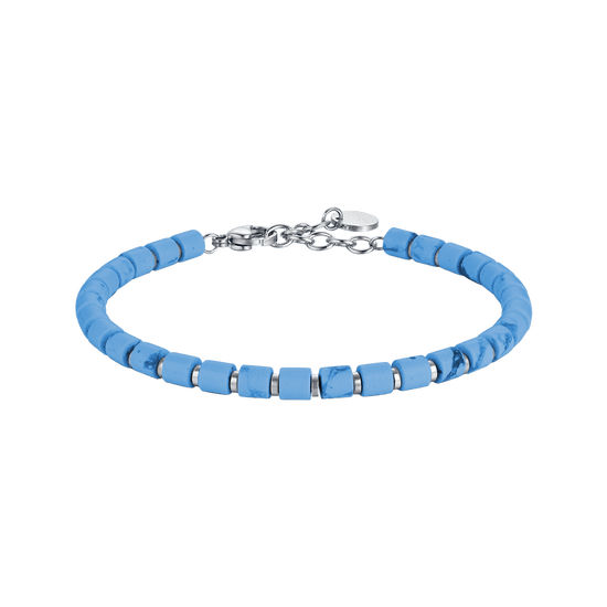 BRACCIALE UOMO IN ACCIAIO CON PIETRE TURCHESI