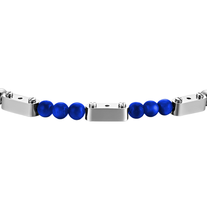 BRACCIALE UOMO IN ACCIAIO CON PIETRE LAPIS