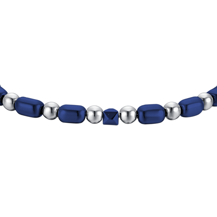 BRACCIALE UOMO IN ACCIAIO CON EMATITE BLU