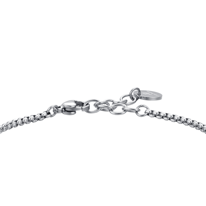 BRACCIALE UOMO IN ACCIAIO ELEMENTO CON CROCE SILVER E SMALTO NERO