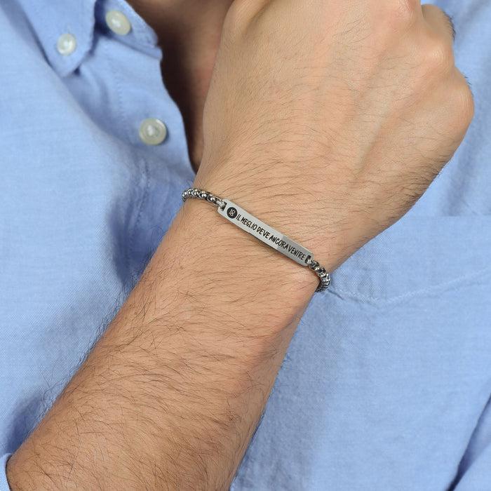 BRACCIALE UOMOIN ACCIAIO PIASTRA 18 IL MEGLIO DEVE ANCORA VENIRE