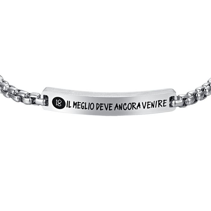 BRACCIALE UOMOIN ACCIAIO PIASTRA 18 IL MEGLIO DEVE ANCORA VENIRE