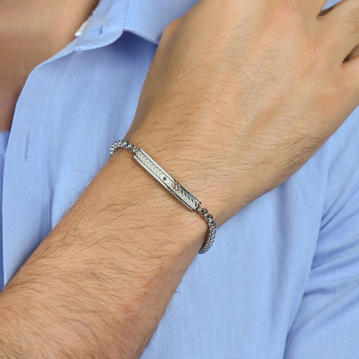 BRACCIALE UOMO IN ACCIAIO CON ELEMENTO IN ACCIAIO