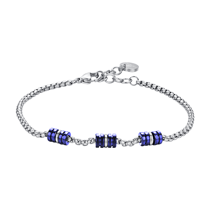 BRACCIALE UOMO IN ACCIAIO CON ELEMENTI IP BLU E SILVER