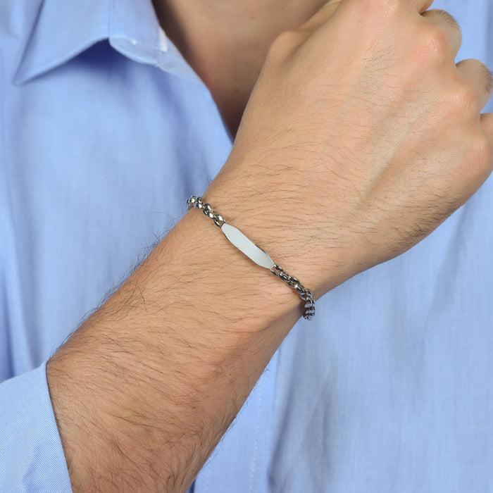 BRACCIALE UOMO IN ACCIAIO CON ELEMENTO