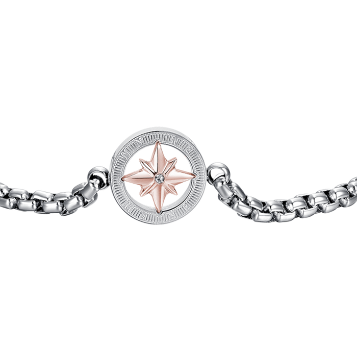 BRACCIALE UOMO IN ACCIAIO CON ROSA DEI VENTI IP ROSE