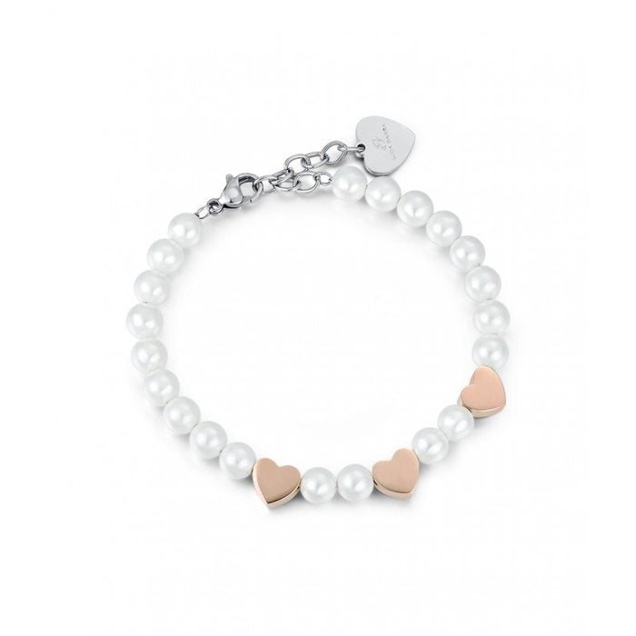 Bracciale con perle e cuori