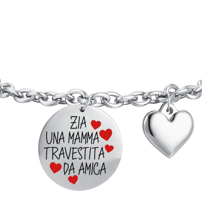 BRACCIALE DONNA IN ACCIAIO ZIA UNA MAMMA TRAVESTITA DA AMICA