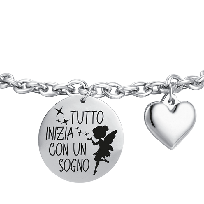 BRACCIALE DONNA IN ACCIAIO TUTTO INIZIA CON UN SOGNO