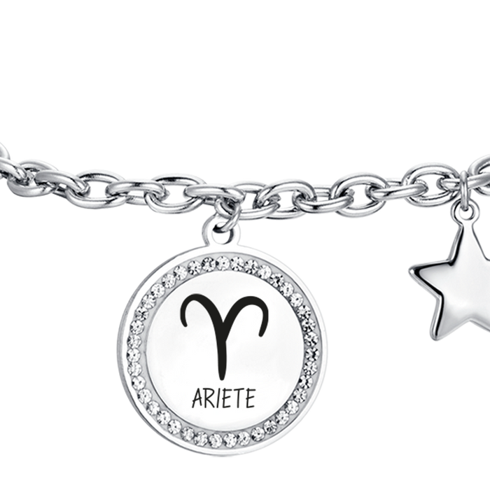 BRACCIALE DONNA IN ACCIAIO SEGNO ZODIACALE ARIETE PIASTRA