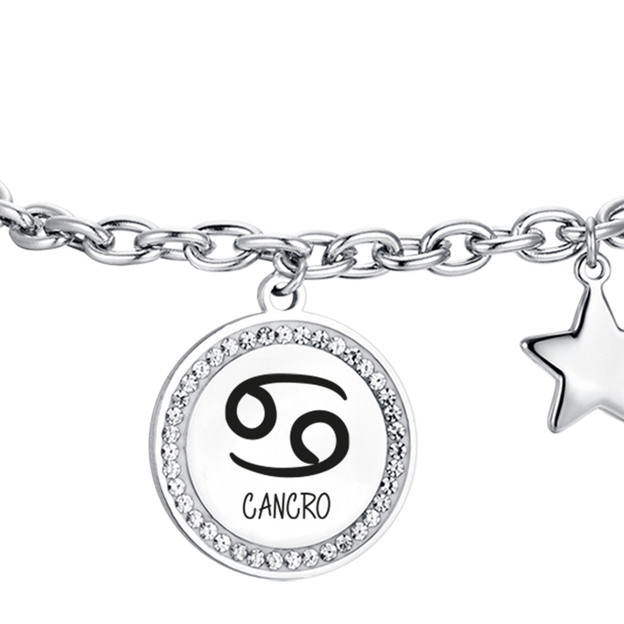 BRACCIALE DONNA IN ACCIAIO SEGNO ZODIACALE CANCRO PIASTRA