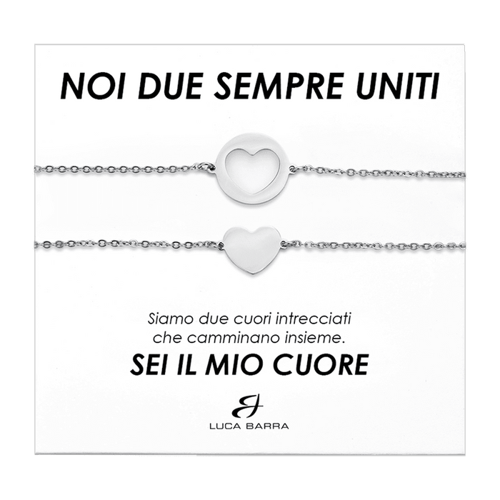 BRACCIALI DONNA IN ACCIAIO CON CUORI