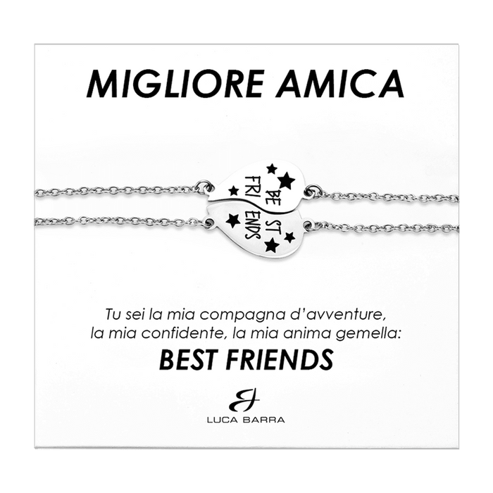 BRACCIALI DONNA IN ACCIAIO MEZZO CUORE BEST FRIENDS