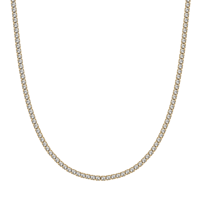 COLLANA TENNIS DONNA IN ACCIAIO CON CRISTALLI BIANCHI DA 4 MM